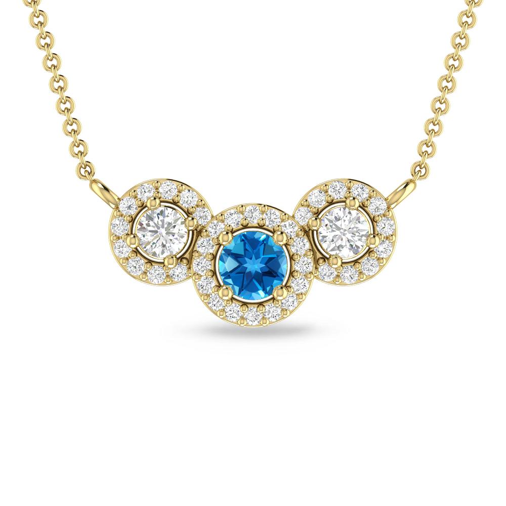 Yellow Gold - Blue Topaz