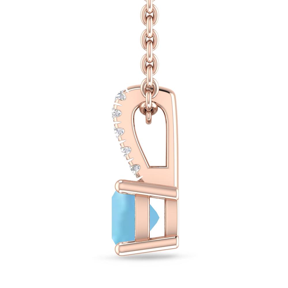 Rose Gold - Aquamarine