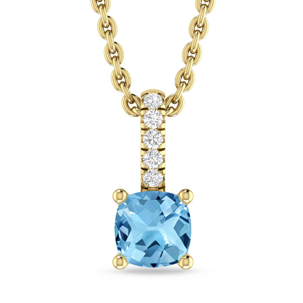 Yellow Gold - Blue Topaz