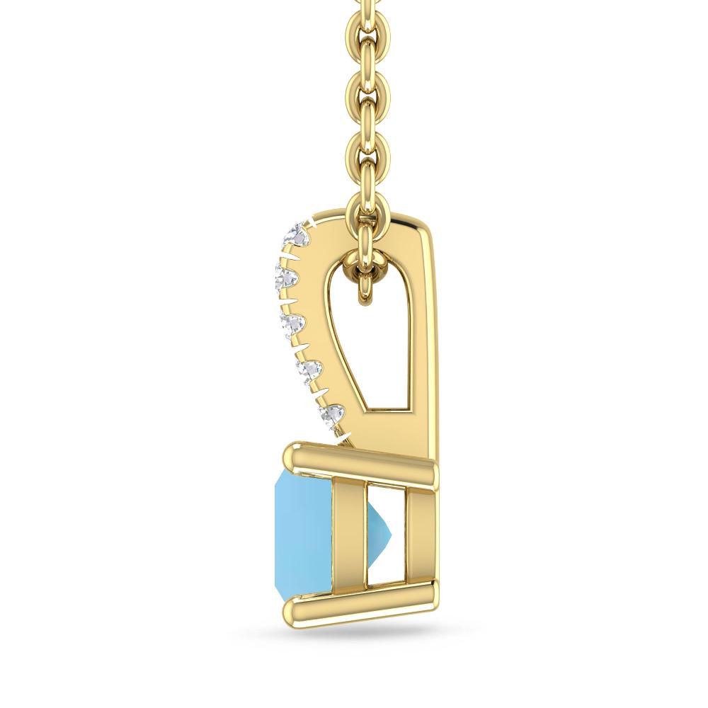 Yellow Gold - Blue Topaz