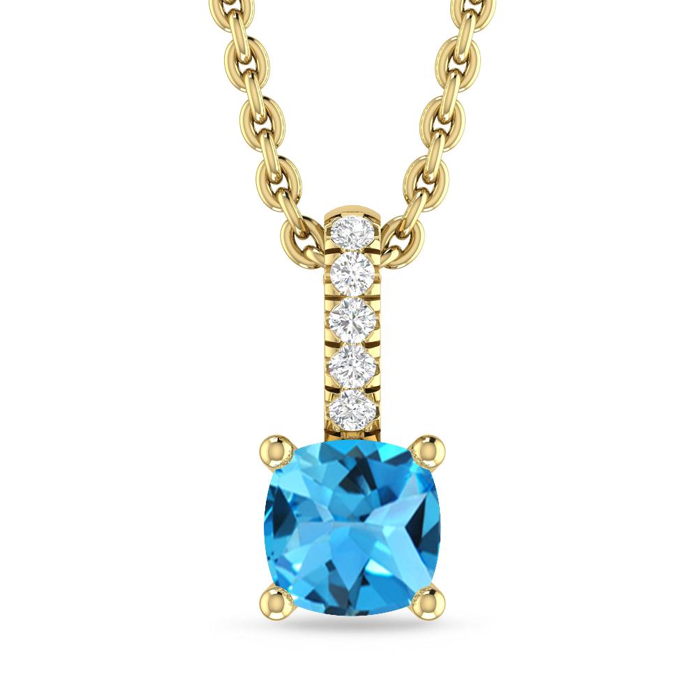 Yellow Gold - Blue Topaz