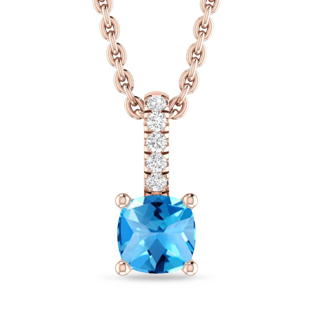 Rose Gold - Blue Topaz