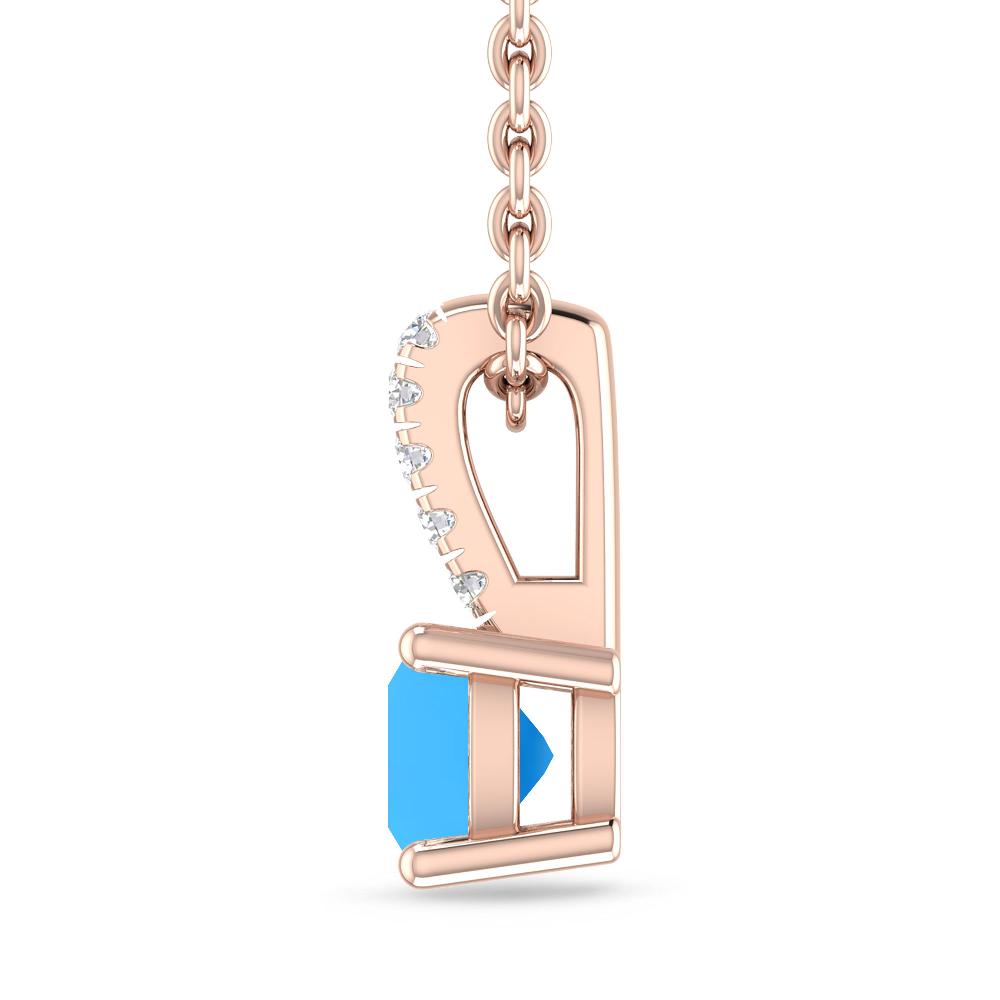 Rose Gold - Blue Topaz