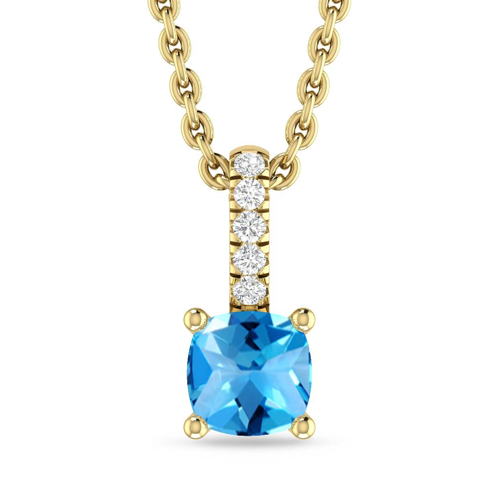 Yellow Gold - Blue Topaz