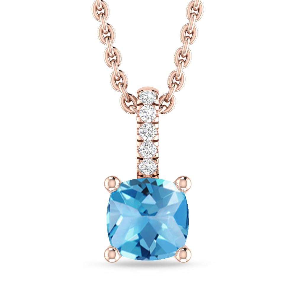 Rose Gold - Blue Topaz