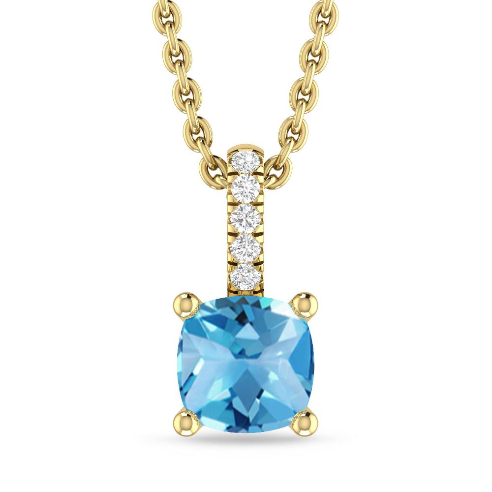 Yellow Gold - Blue Topaz