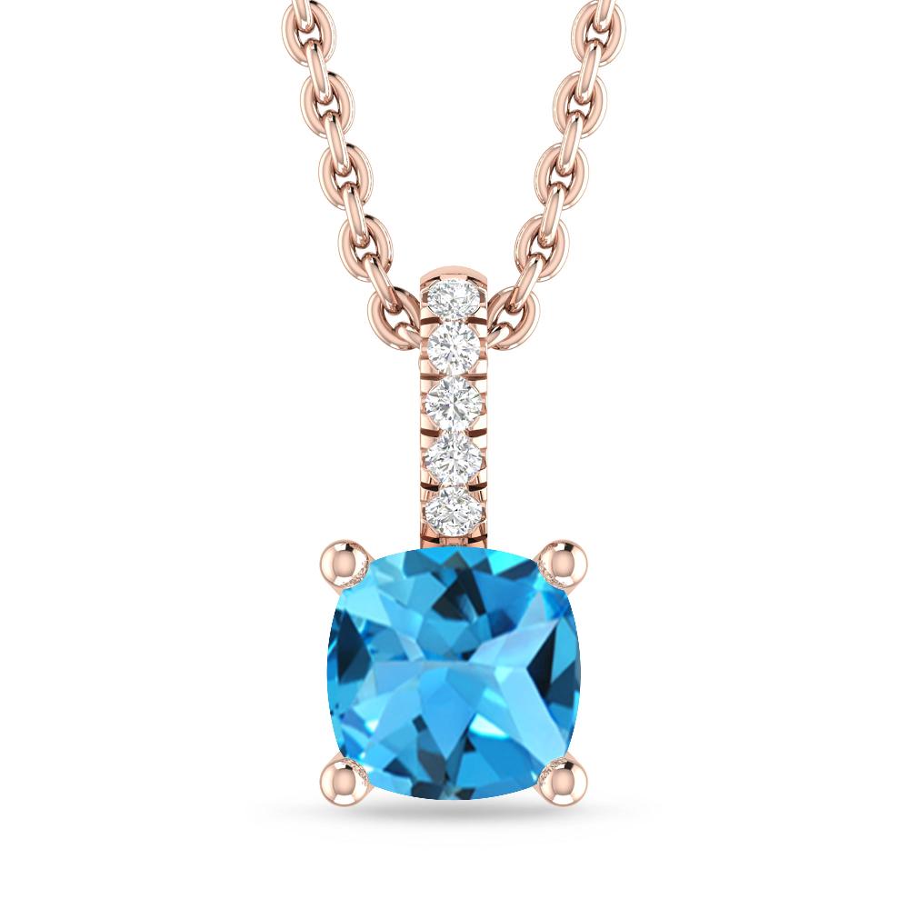 Rose Gold - Blue Topaz