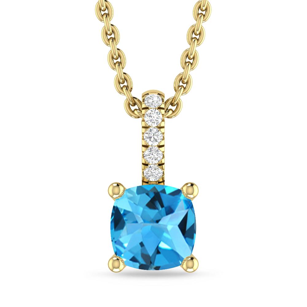 Yellow Gold - Blue Topaz