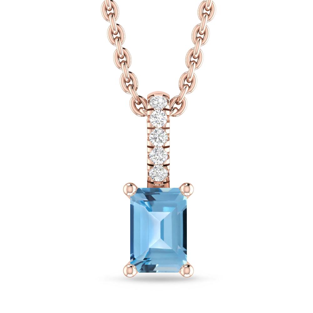 Rose Gold - Blue Topaz