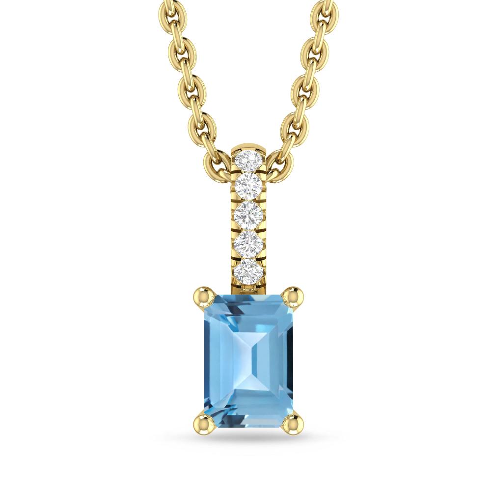 Yellow Gold - Blue Topaz