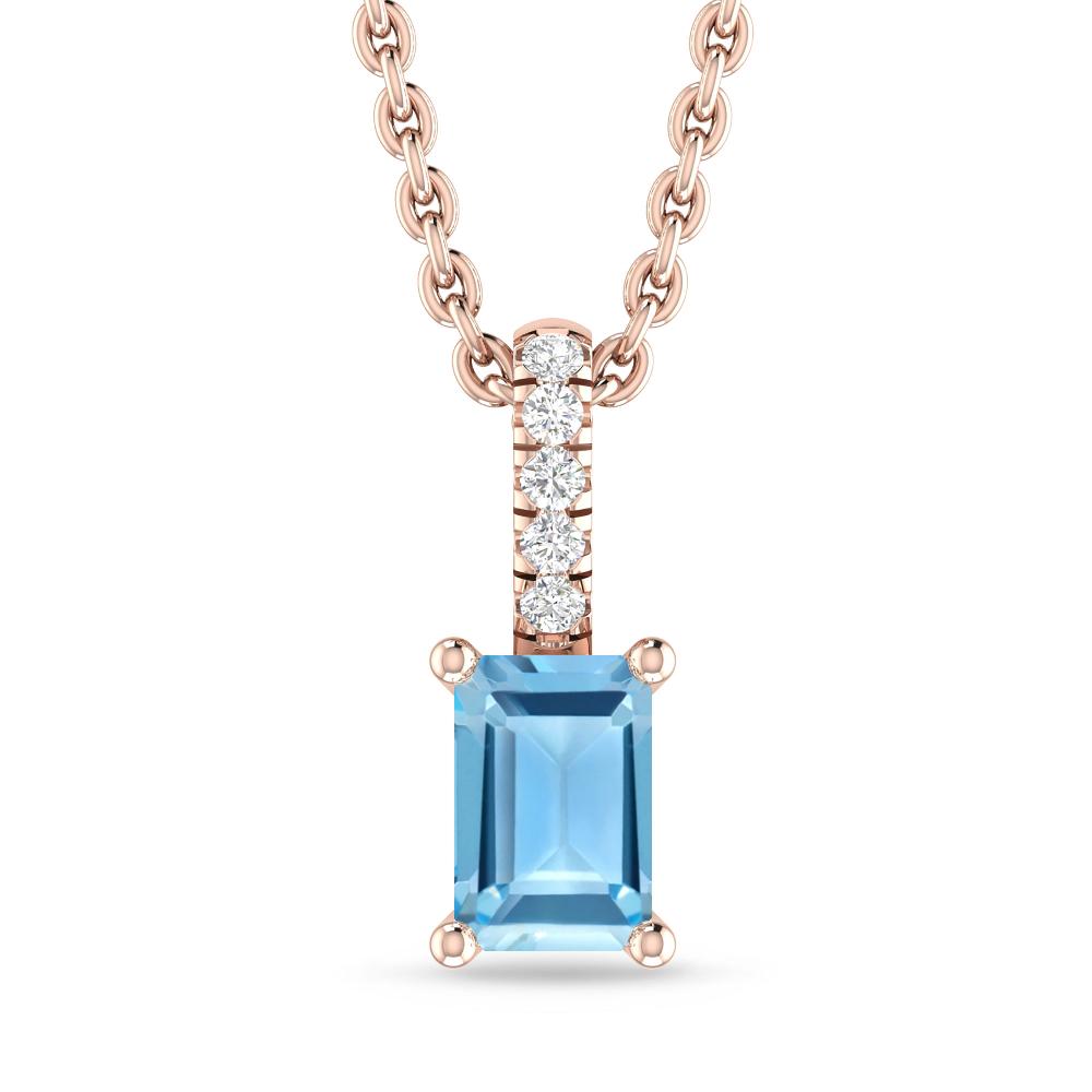 Rose Gold - Blue Topaz