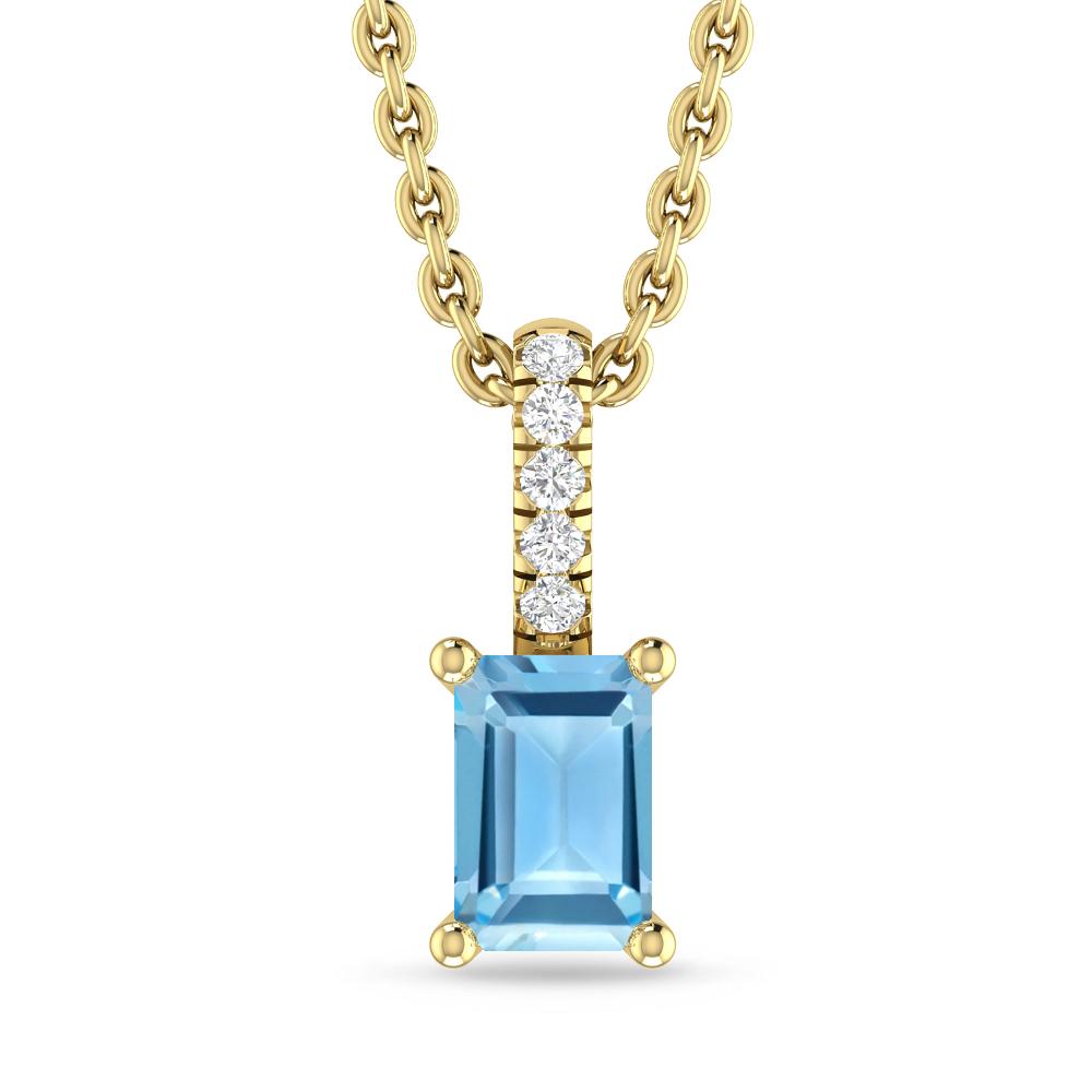 Yellow Gold - Blue Topaz