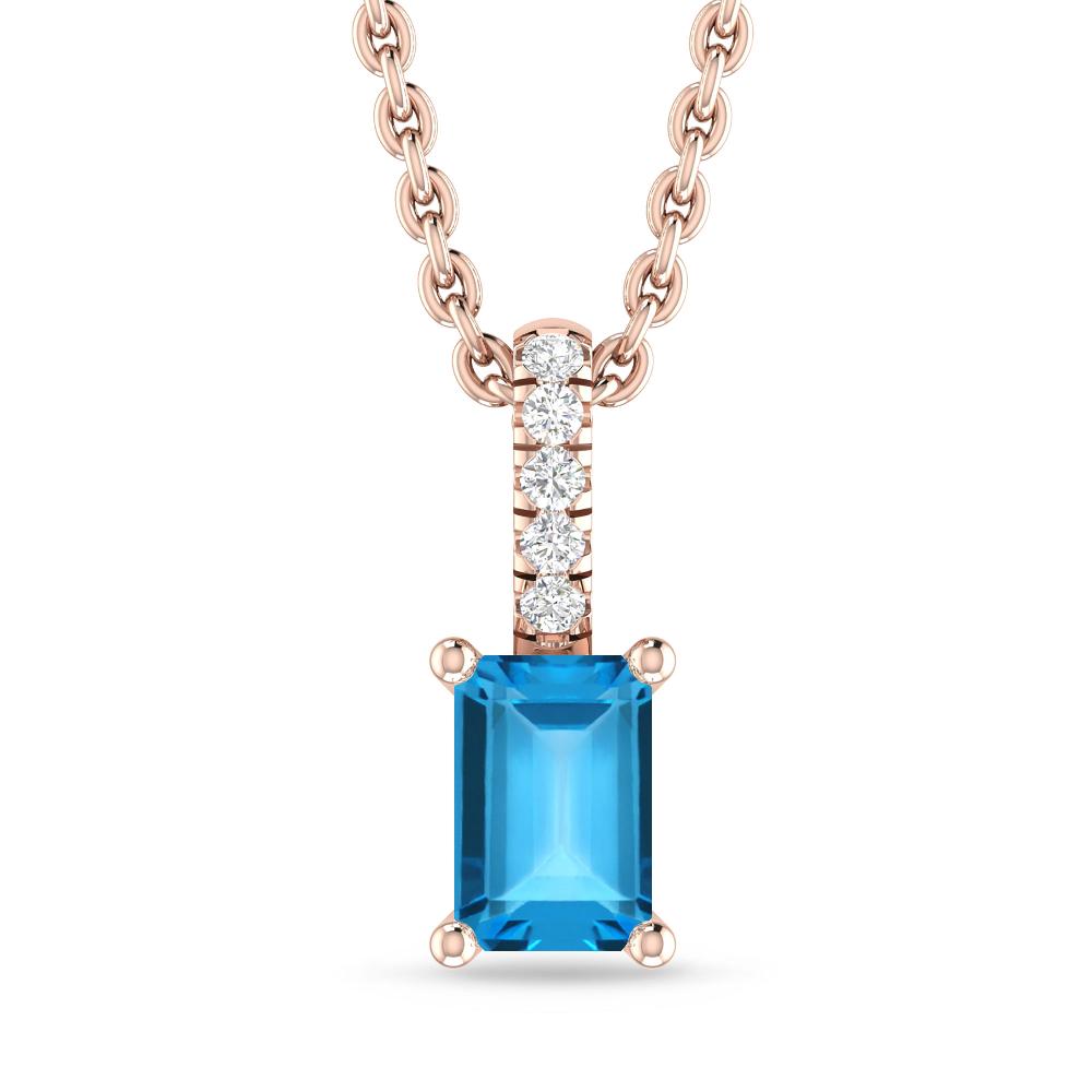 Rose Gold - Blue Topaz