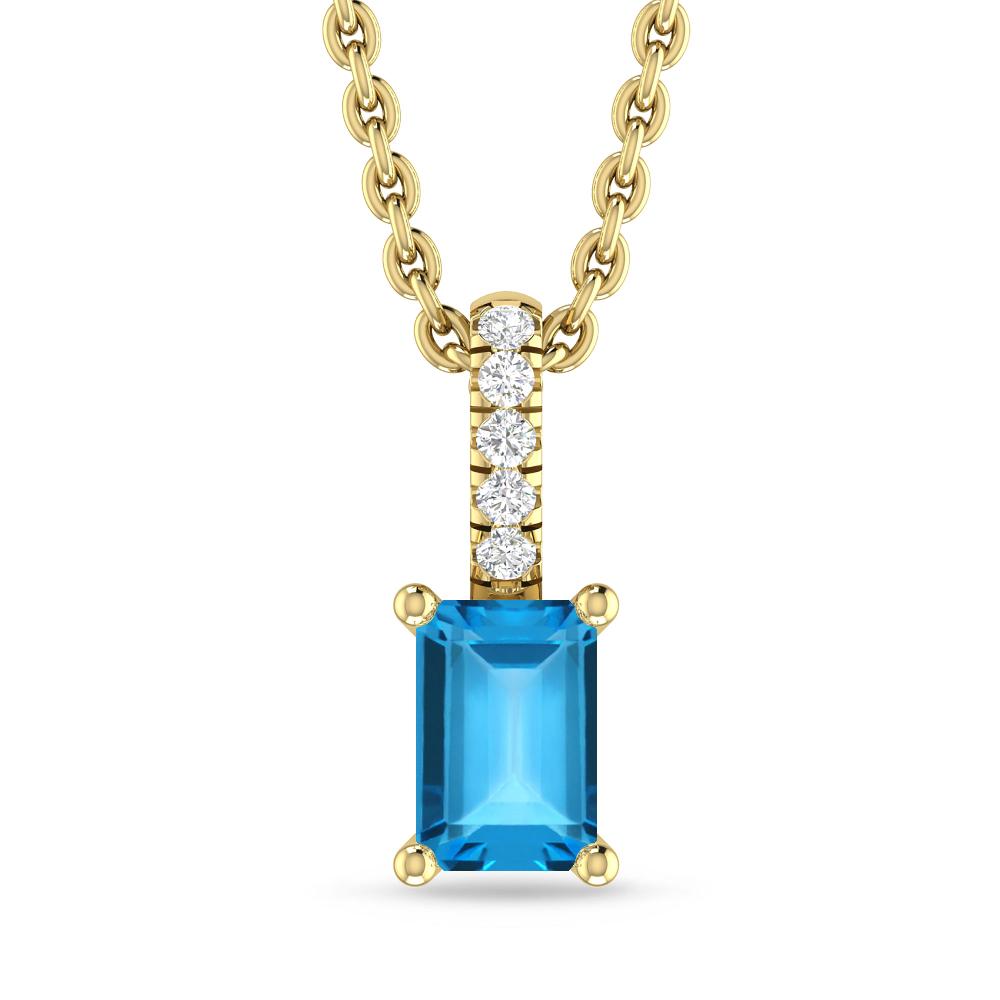 Yellow Gold - Blue Topaz