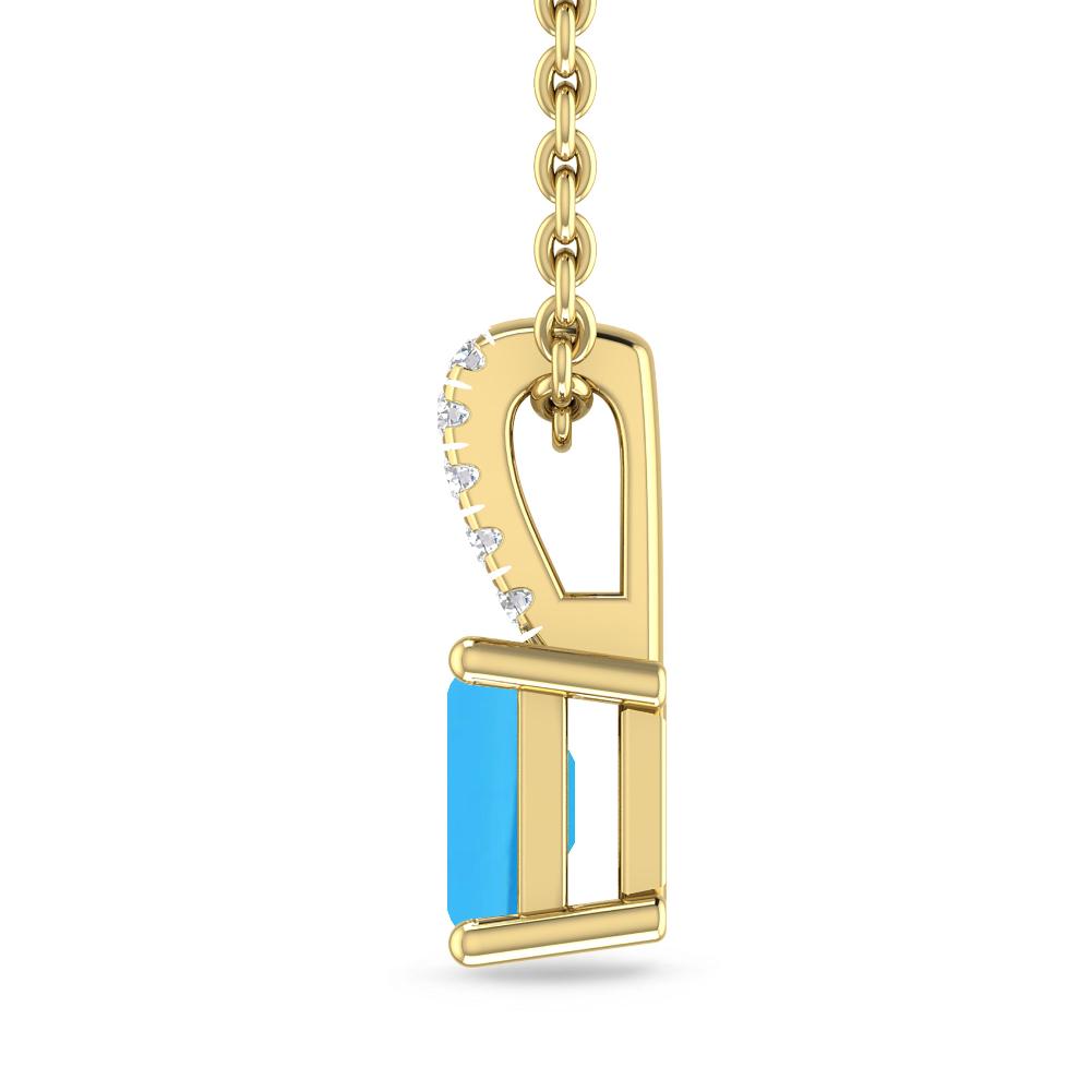 Yellow Gold - Blue Topaz