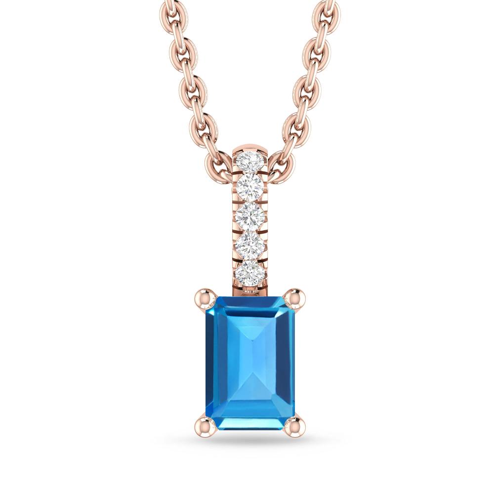 Rose Gold - Blue Topaz