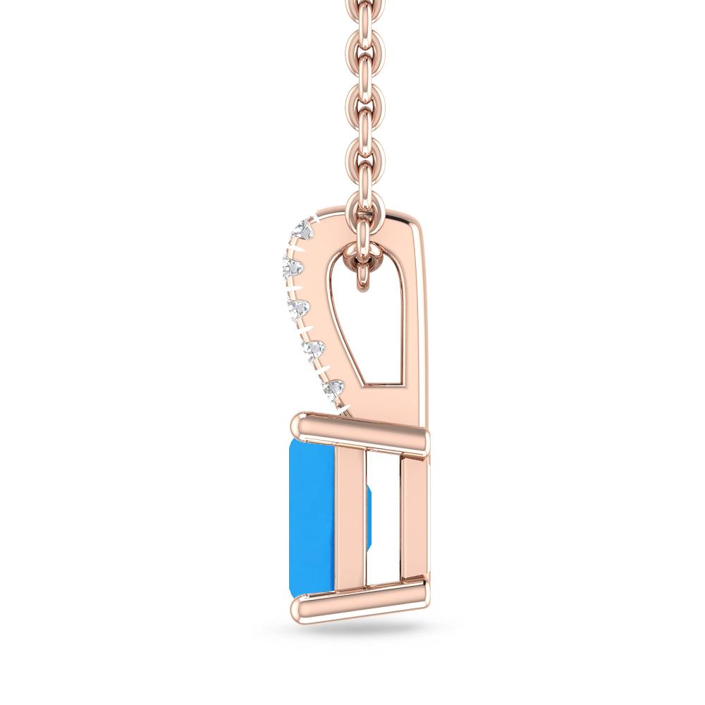 Rose Gold - Blue Topaz