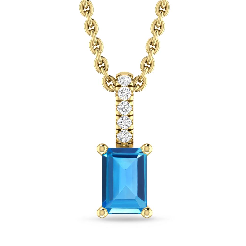 Yellow Gold - Blue Topaz