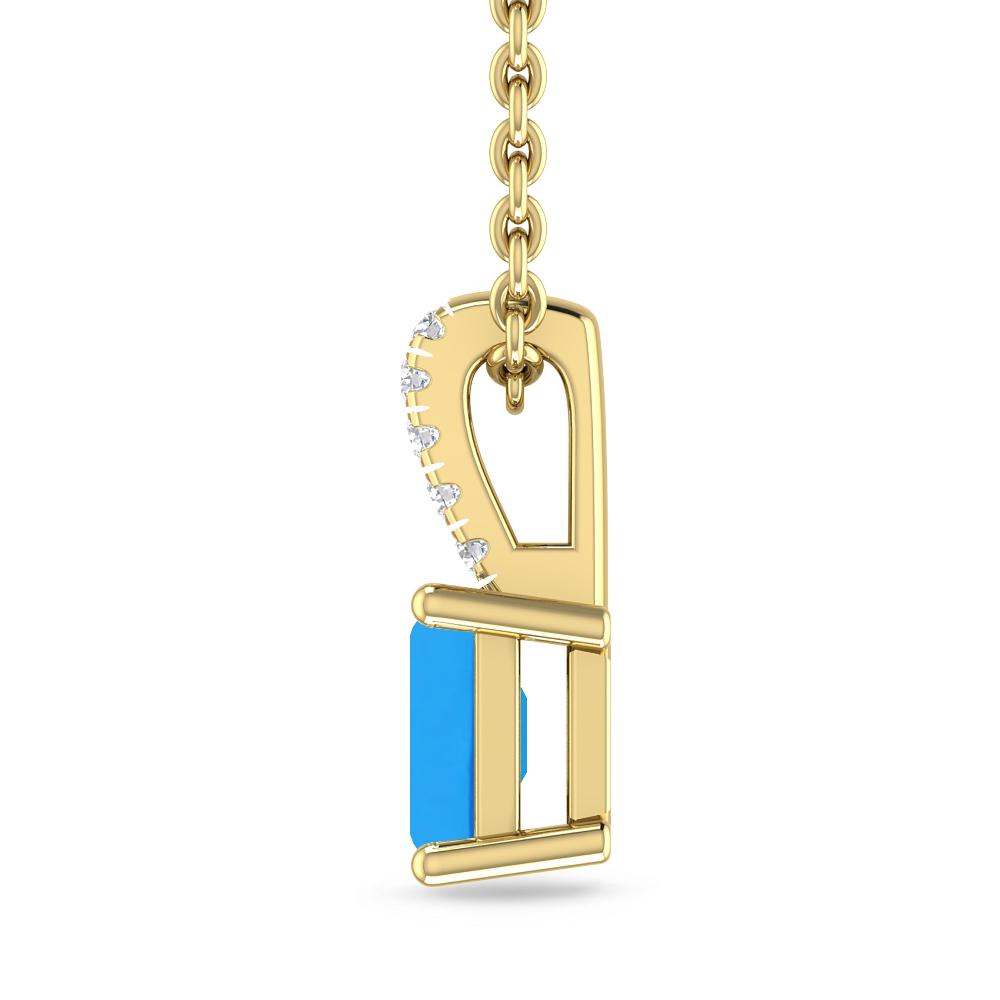 Yellow Gold - Blue Topaz