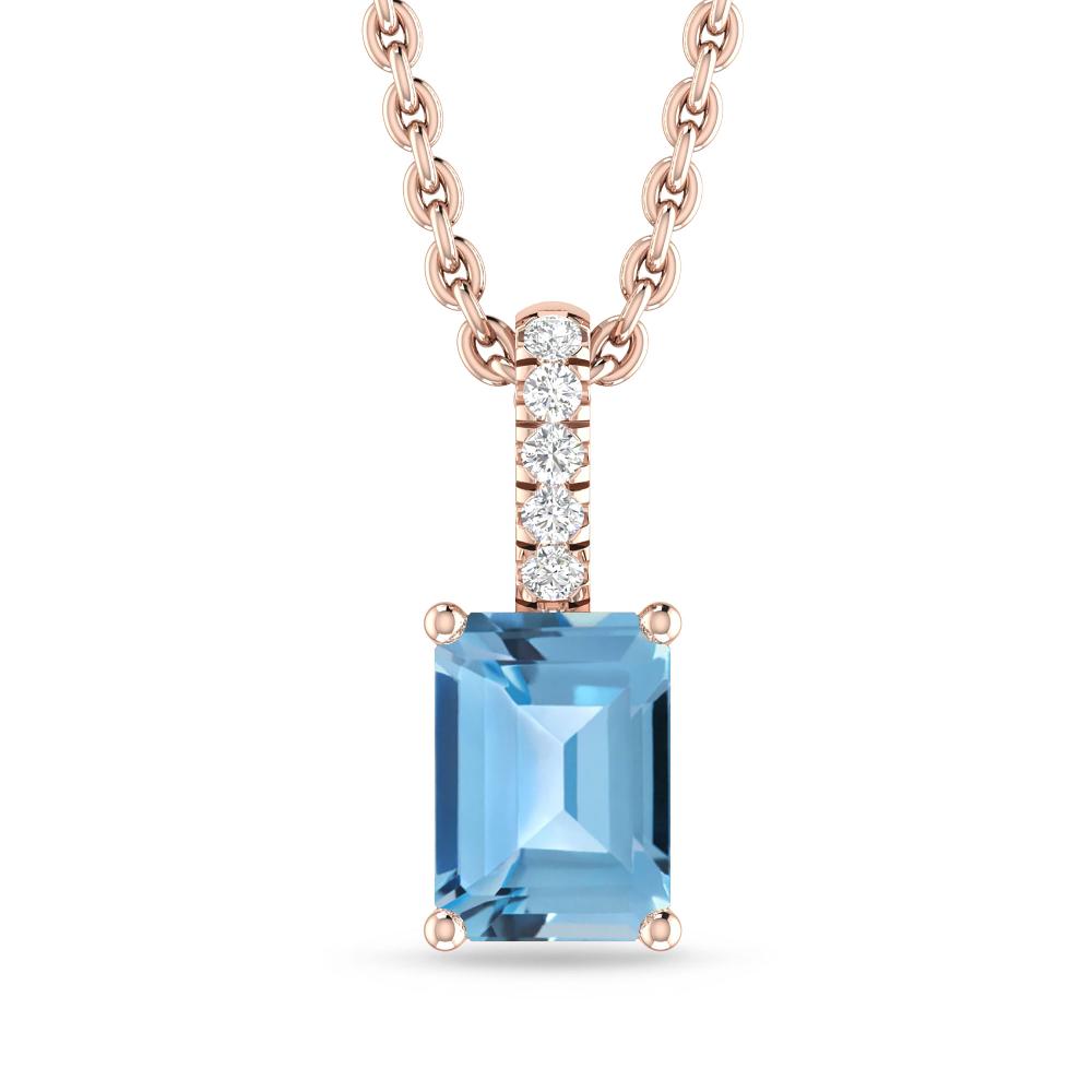 Rose Gold - Blue Topaz