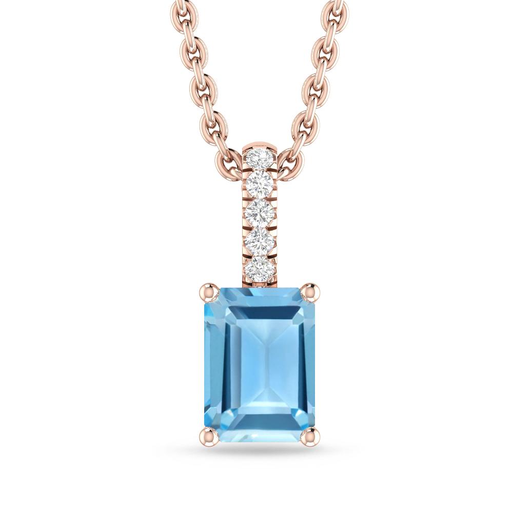 Rose Gold - Blue Topaz