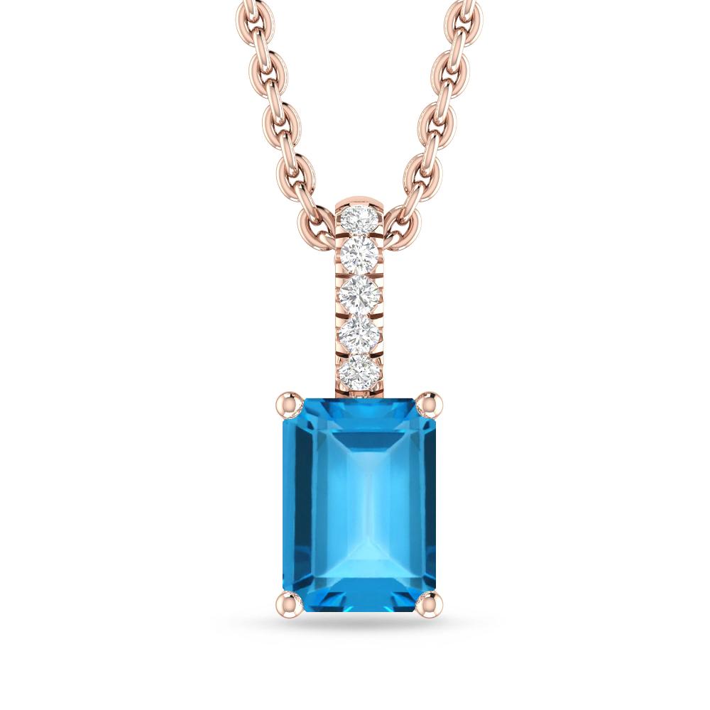 Rose Gold - Blue Topaz