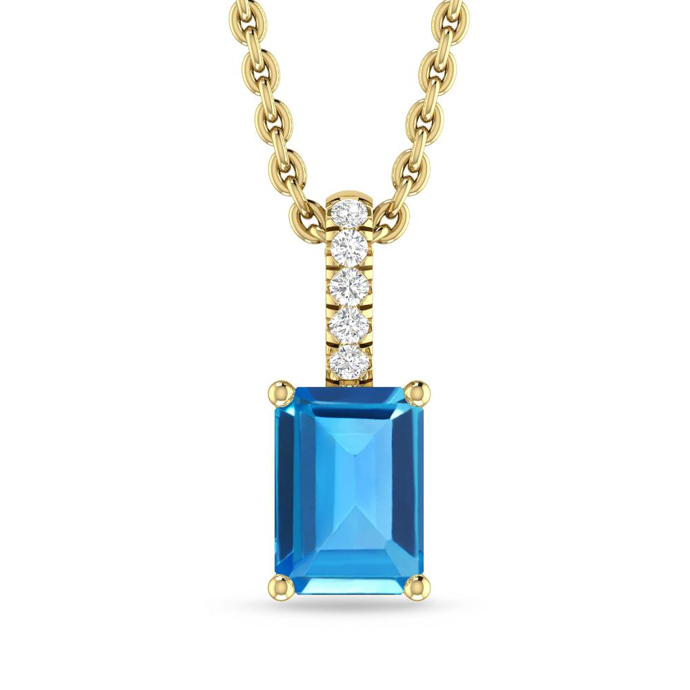 Yellow Gold - Blue Topaz