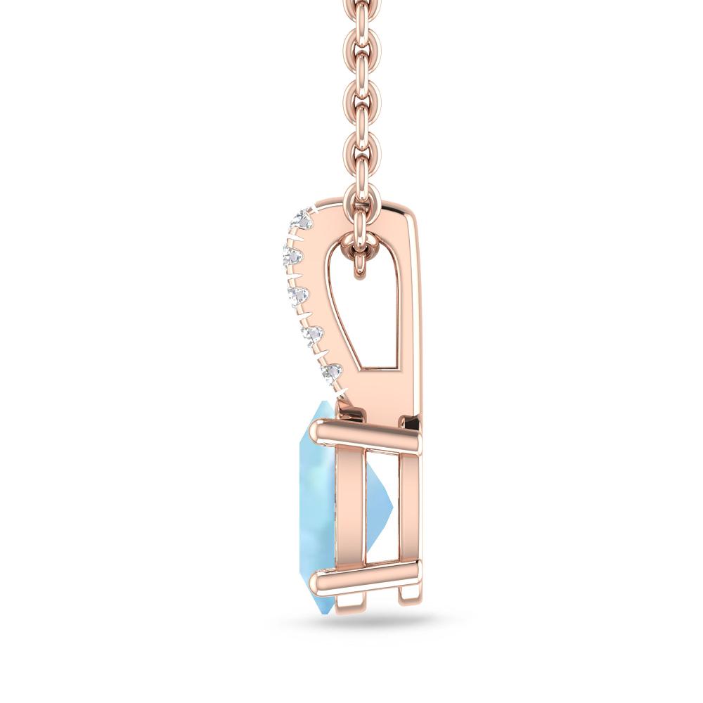 Rose Gold - Aquamarine