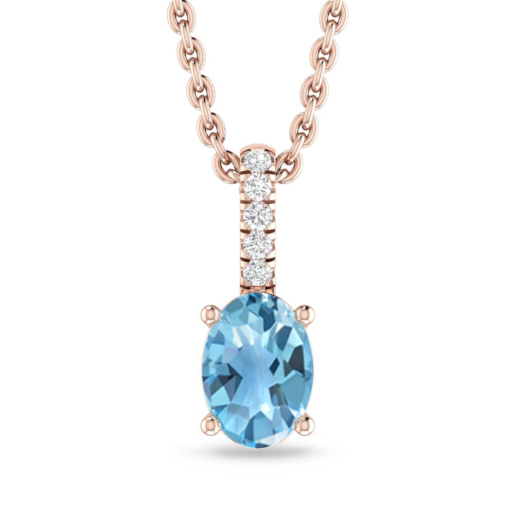 Rose Gold - Blue Topaz