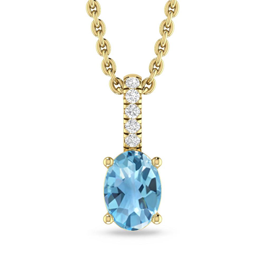 Yellow Gold - Blue Topaz