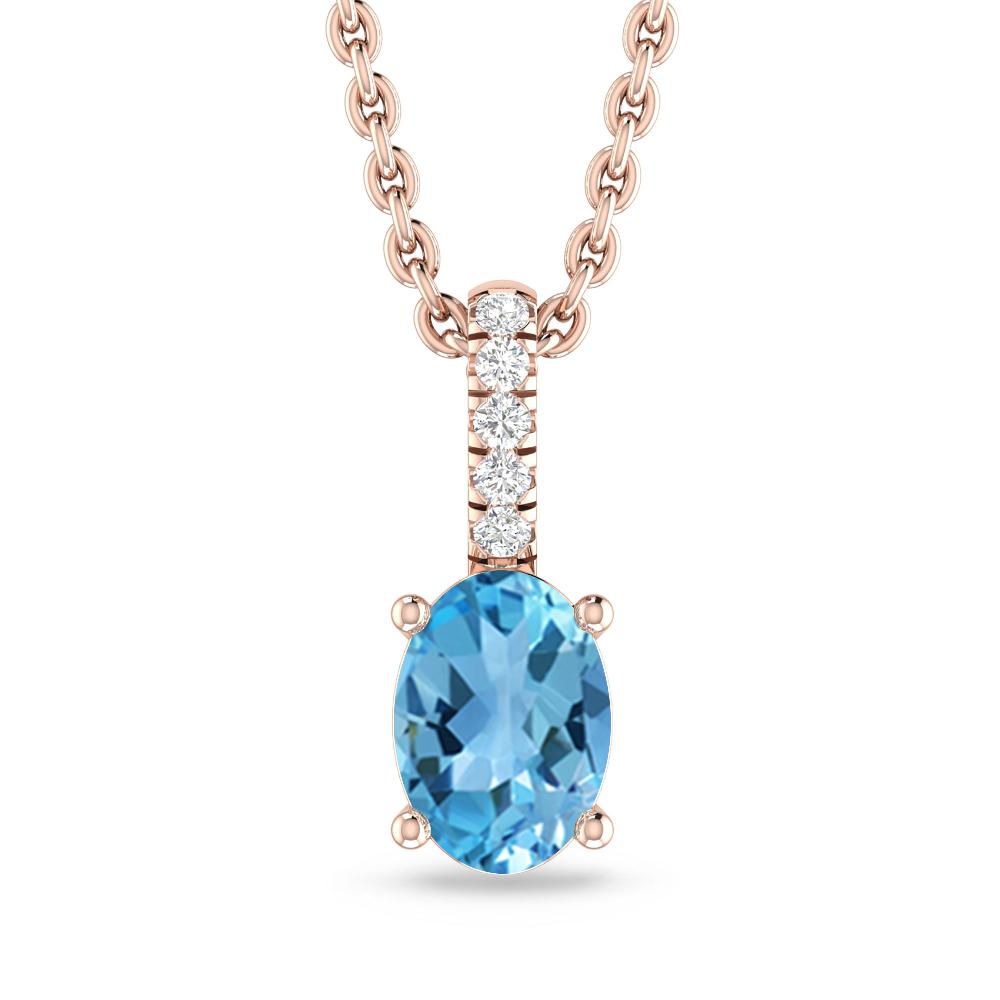 Rose Gold - Blue Topaz