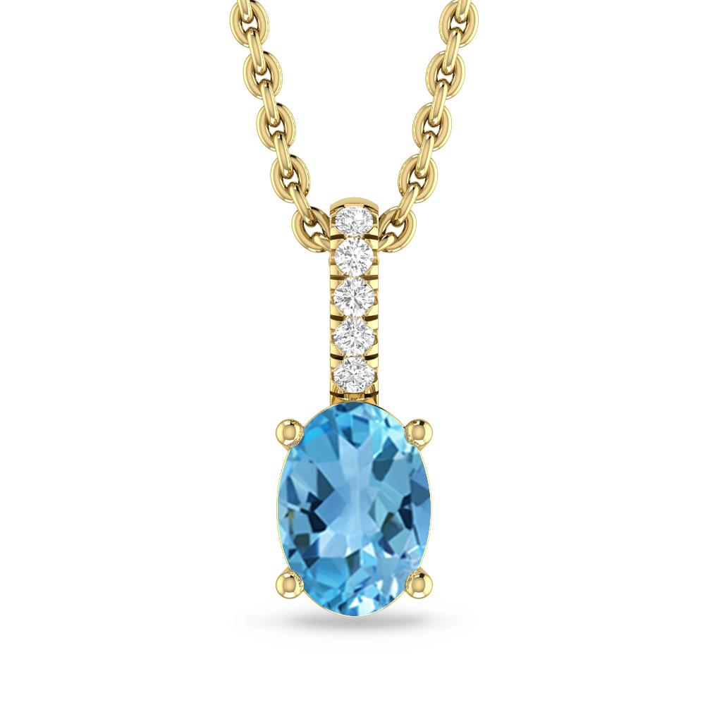 Yellow Gold - Blue Topaz