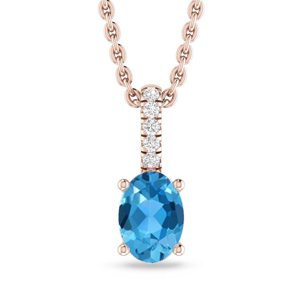 Rose Gold - Blue Topaz