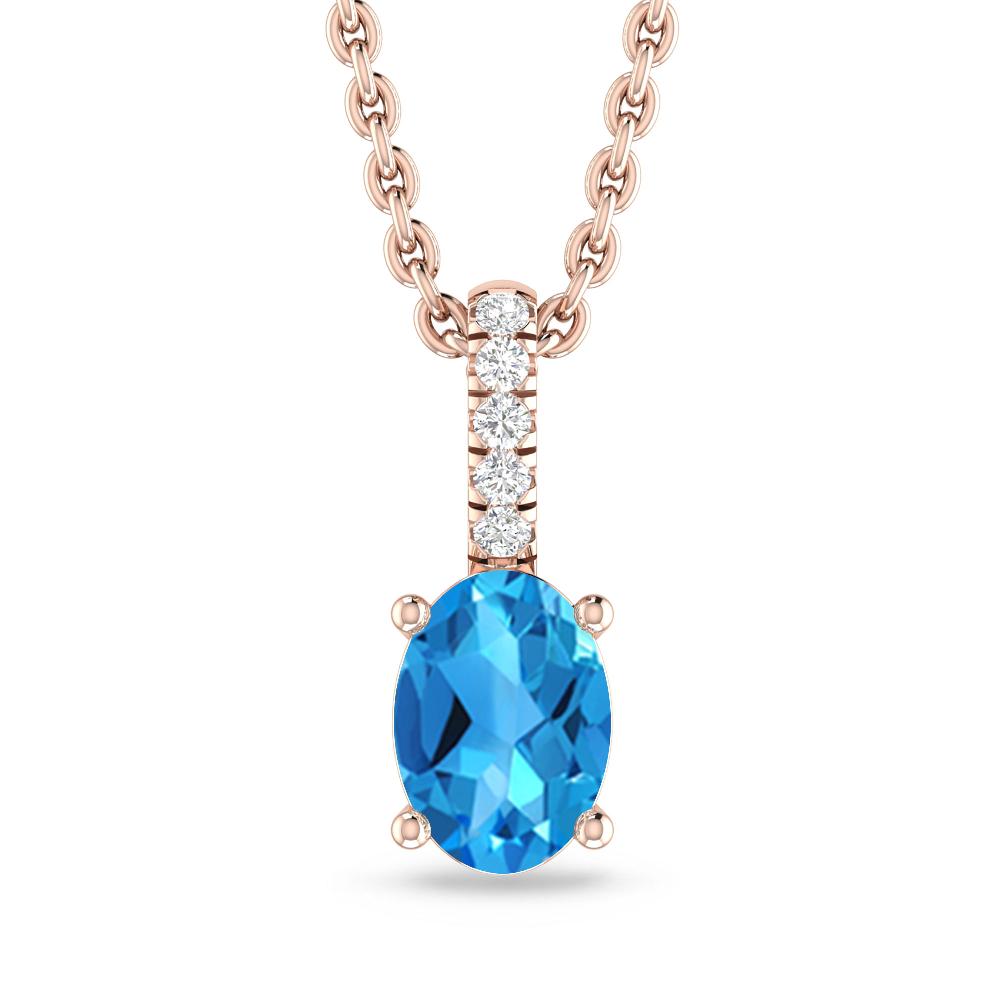 Rose Gold - Blue Topaz