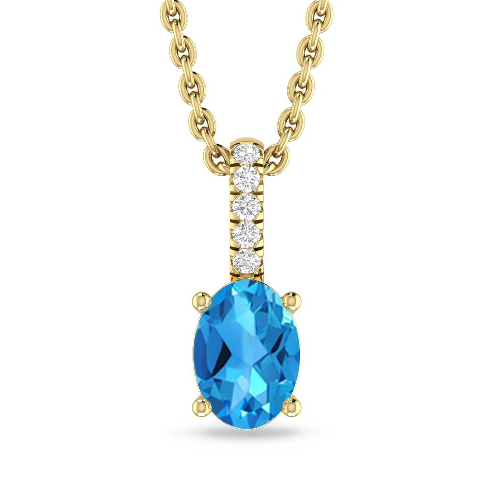 Yellow Gold - Blue Topaz