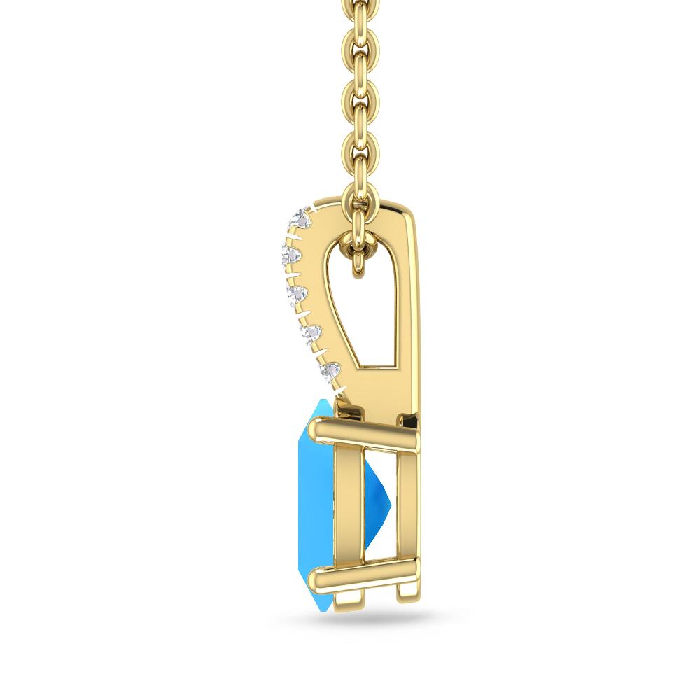 Yellow Gold - Blue Topaz