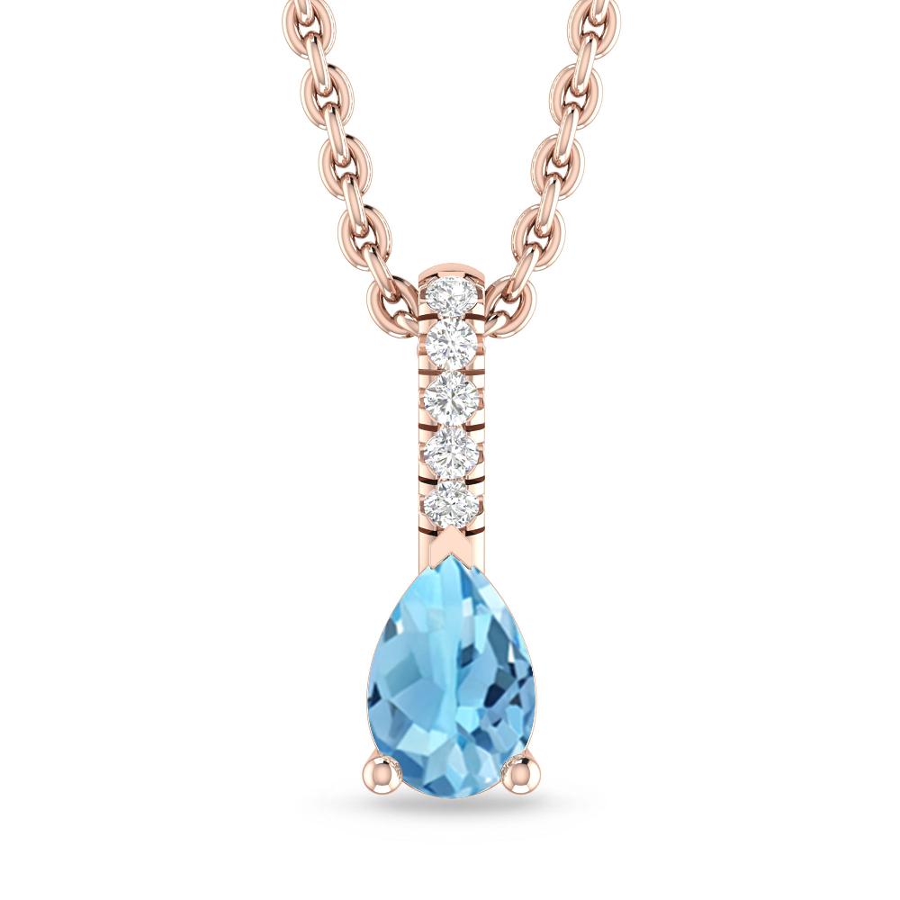 Rose Gold - Blue Topaz