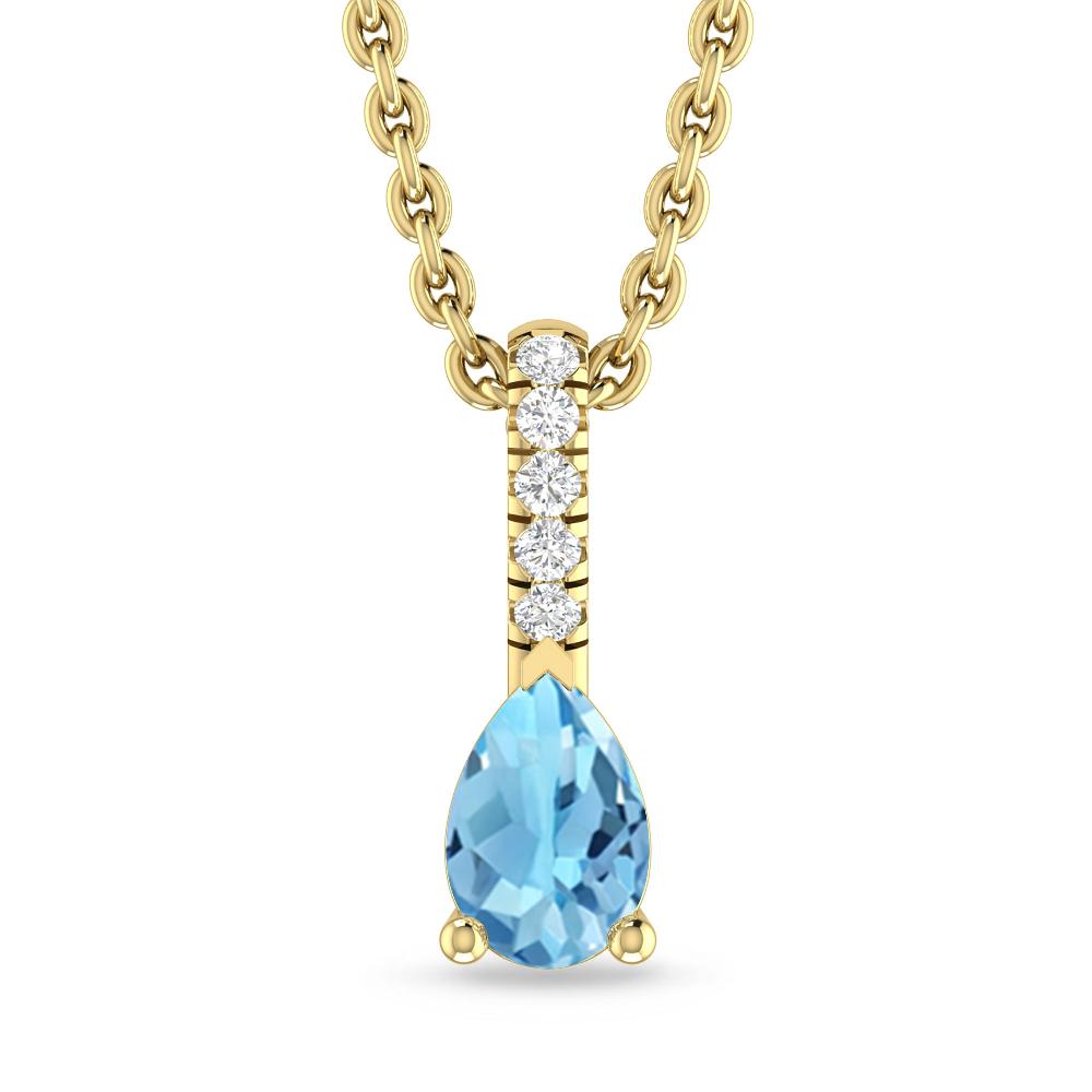 Yellow Gold - Blue Topaz