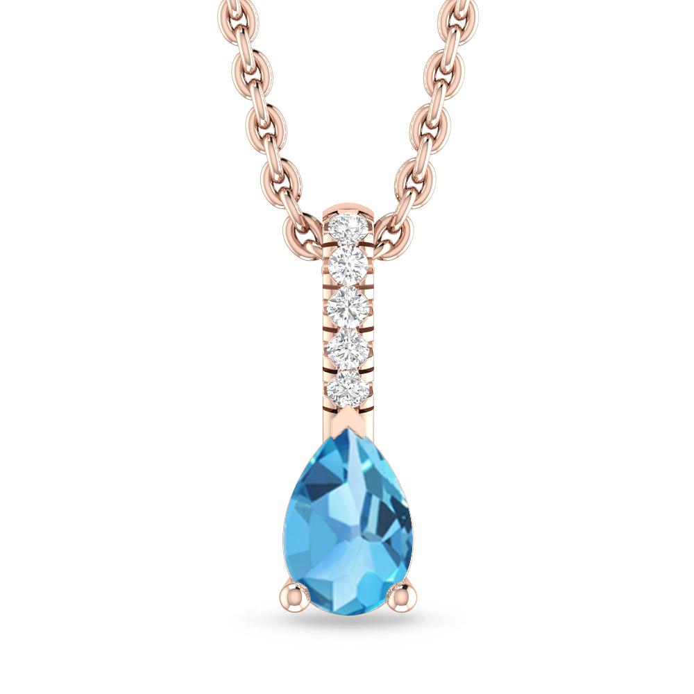 Rose Gold - Blue Topaz