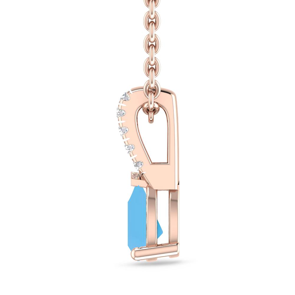 Rose Gold - Blue Topaz