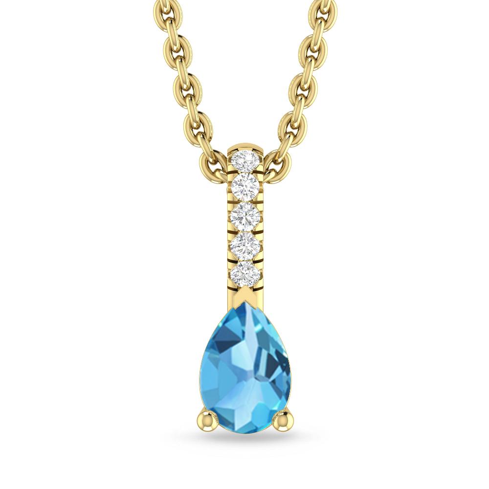 Yellow Gold - Blue Topaz