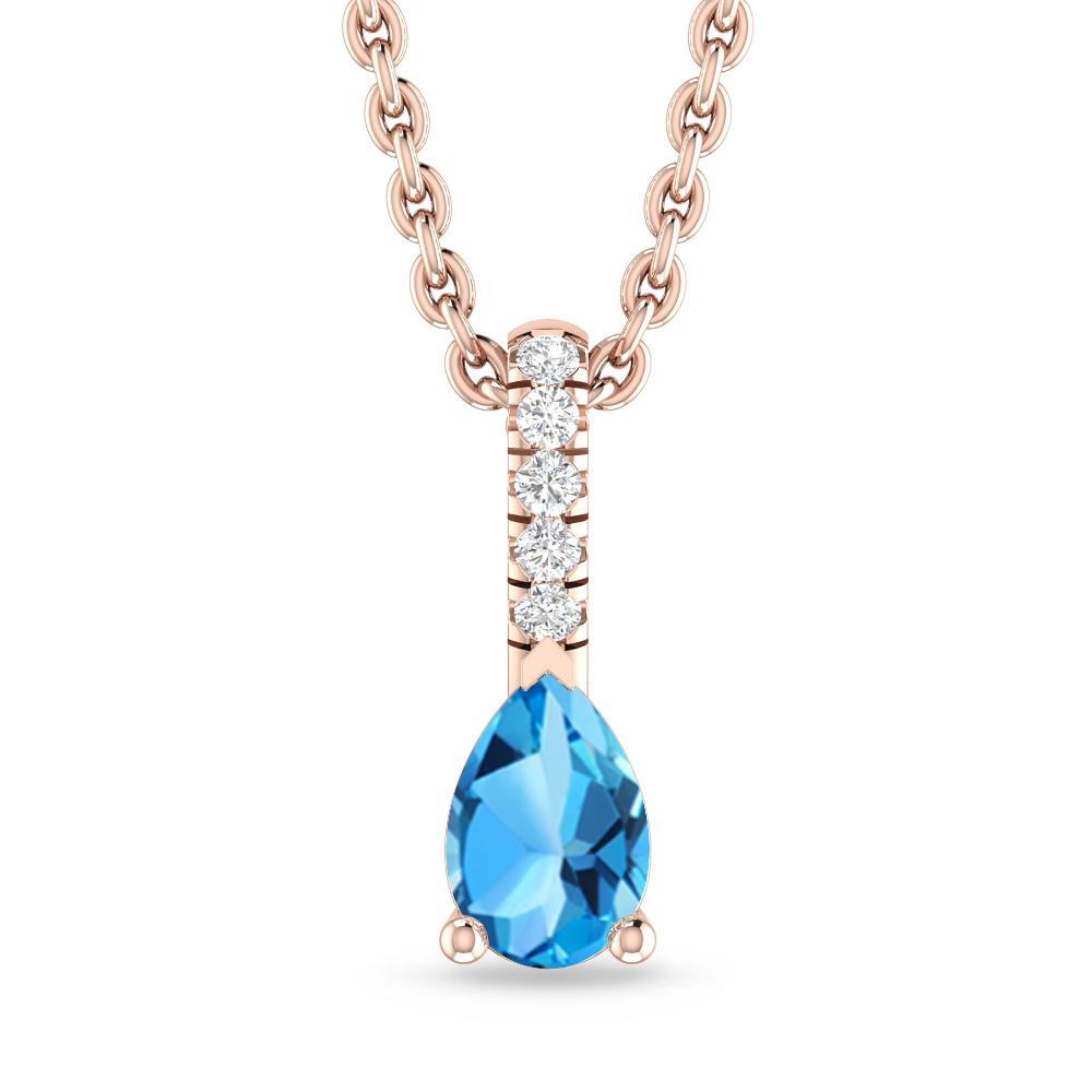 Rose Gold - Blue Topaz