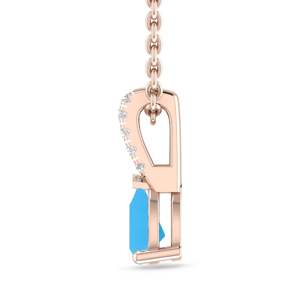 Rose Gold - Blue Topaz