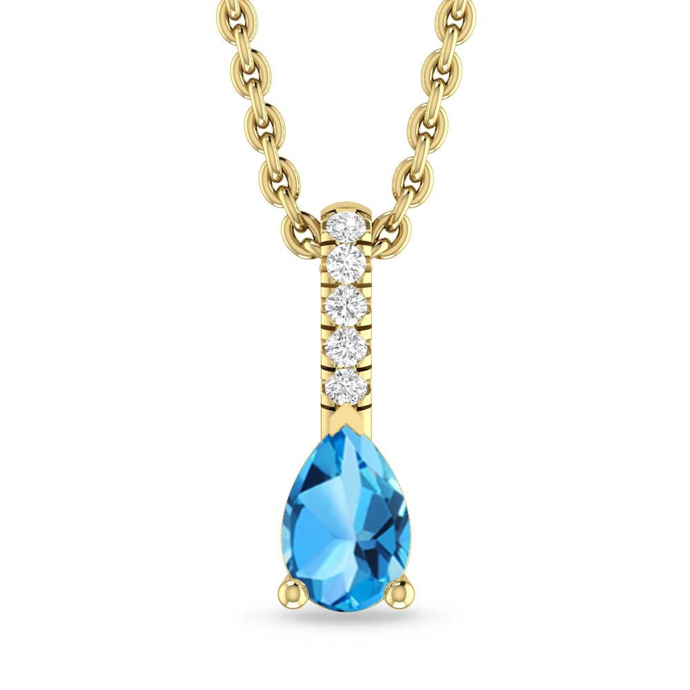 Yellow Gold - Blue Topaz