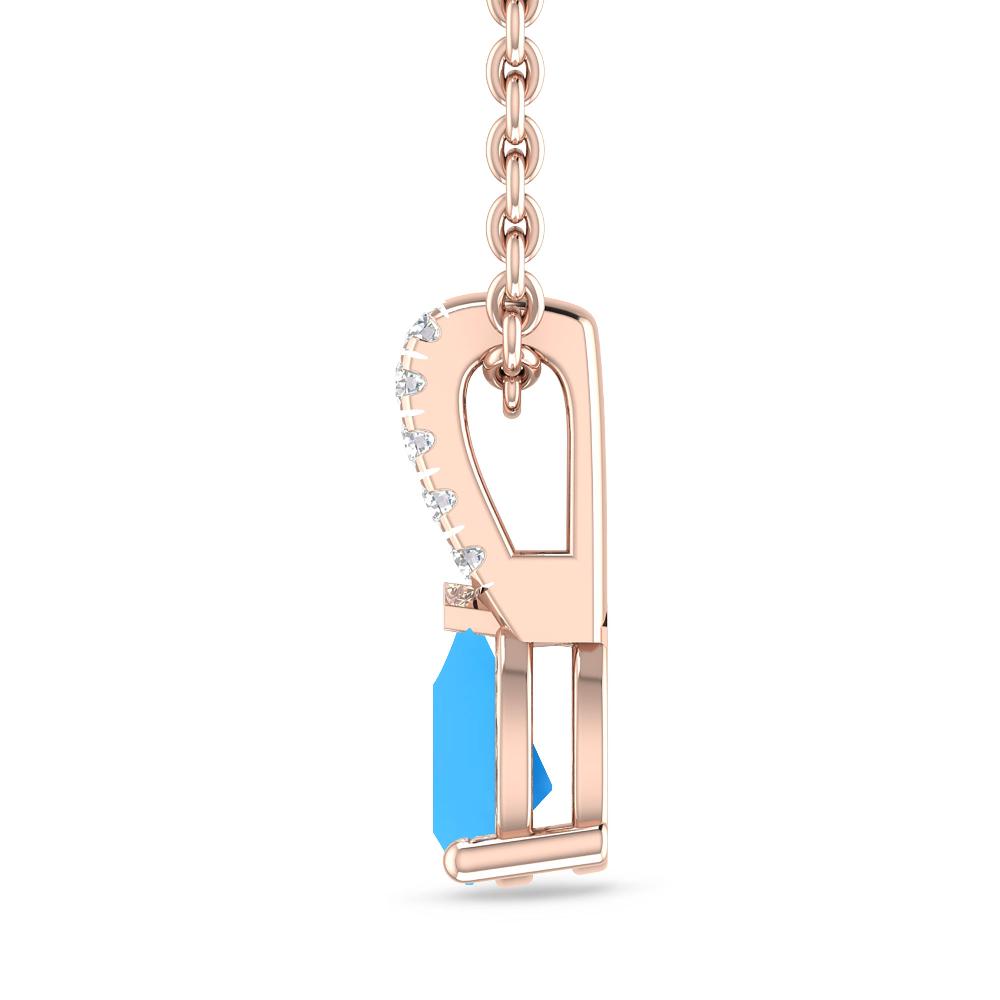 Rose Gold - Blue Topaz