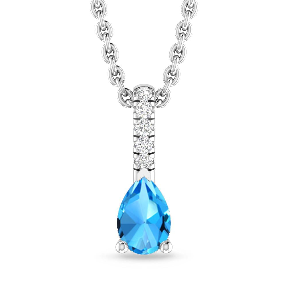 White Gold - Blue Topaz