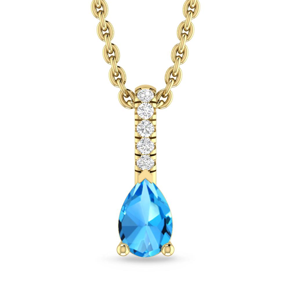 Yellow Gold - Blue Topaz