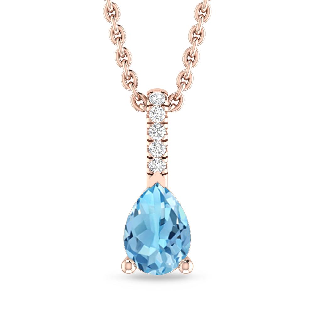 Rose Gold - Blue Topaz