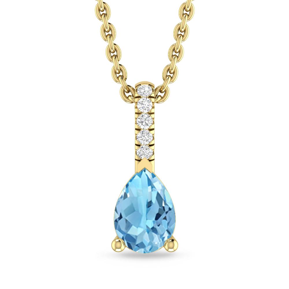 Yellow Gold - Blue Topaz