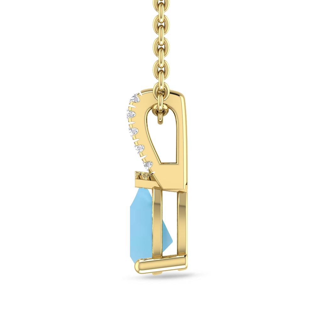 Yellow Gold - Blue Topaz